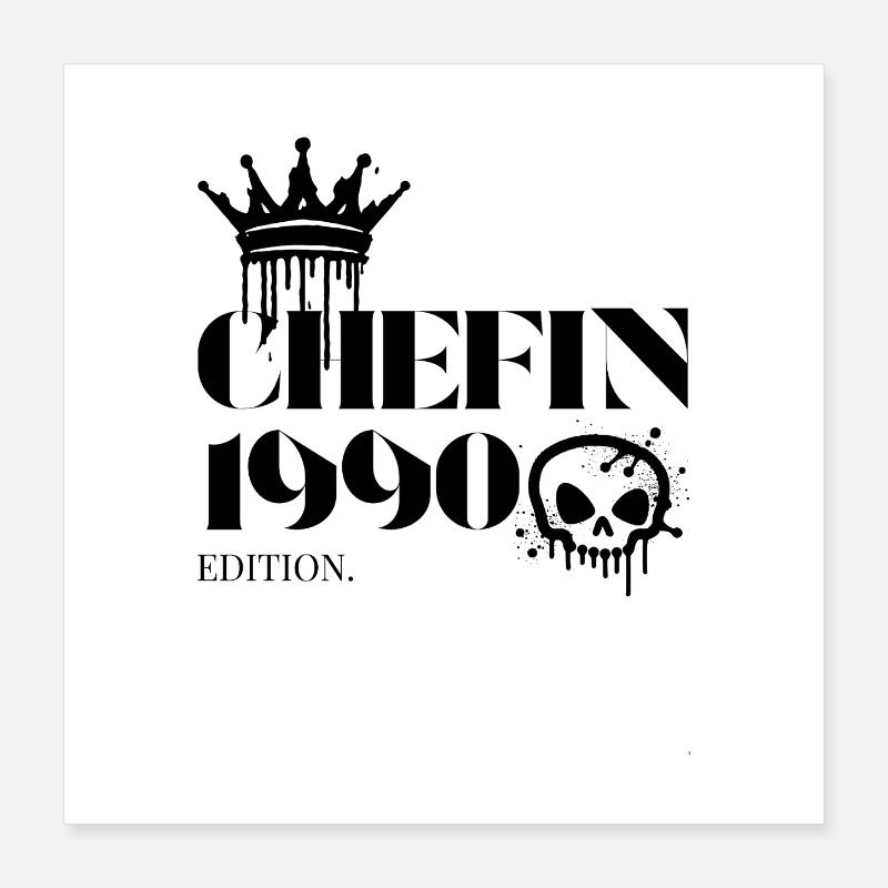 Chefin Edition 1990 35 Geburtstag Spruch Poster 40x40 cm