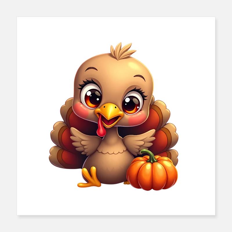 Bébé dinde de Thanksgiving Poster 40 x 40 cm