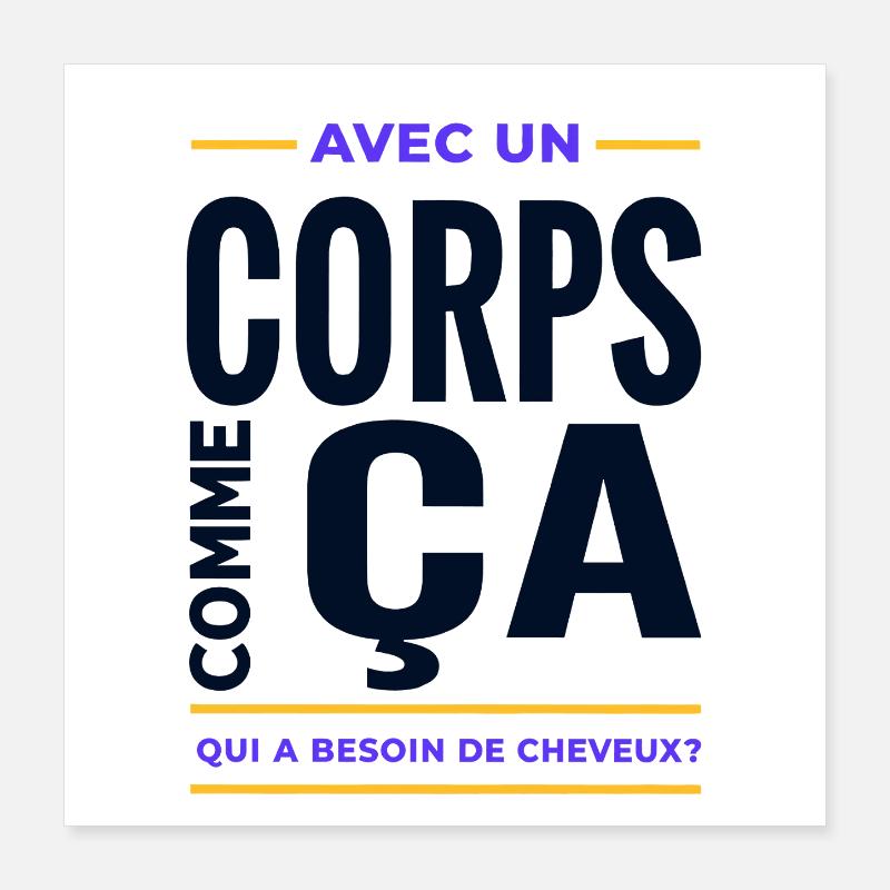 Mit so einem Körper Humor Glatze Poster 40x40 cm