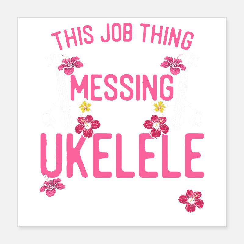 Ukulélé hawaïen uke ce métier Poster 40 x 40 cm