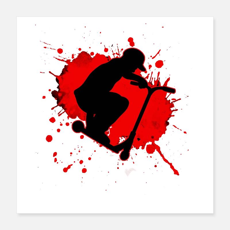 Cascade en scooter Poster 40 x 40 cm