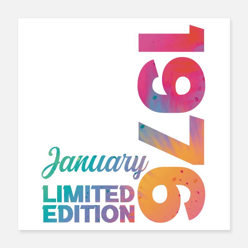 Geburtstag Januar 1976 Geboren im Januar Geschenk Poster 40x40 cm