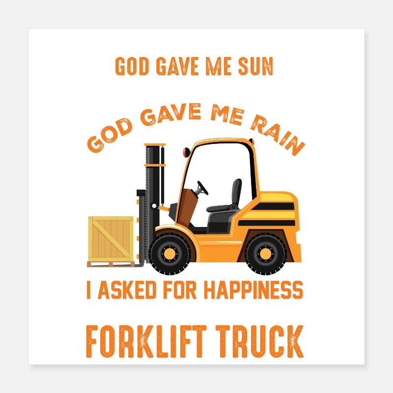 Forklift Forklift Driver Poster 16" x 16" (40x40 cm)