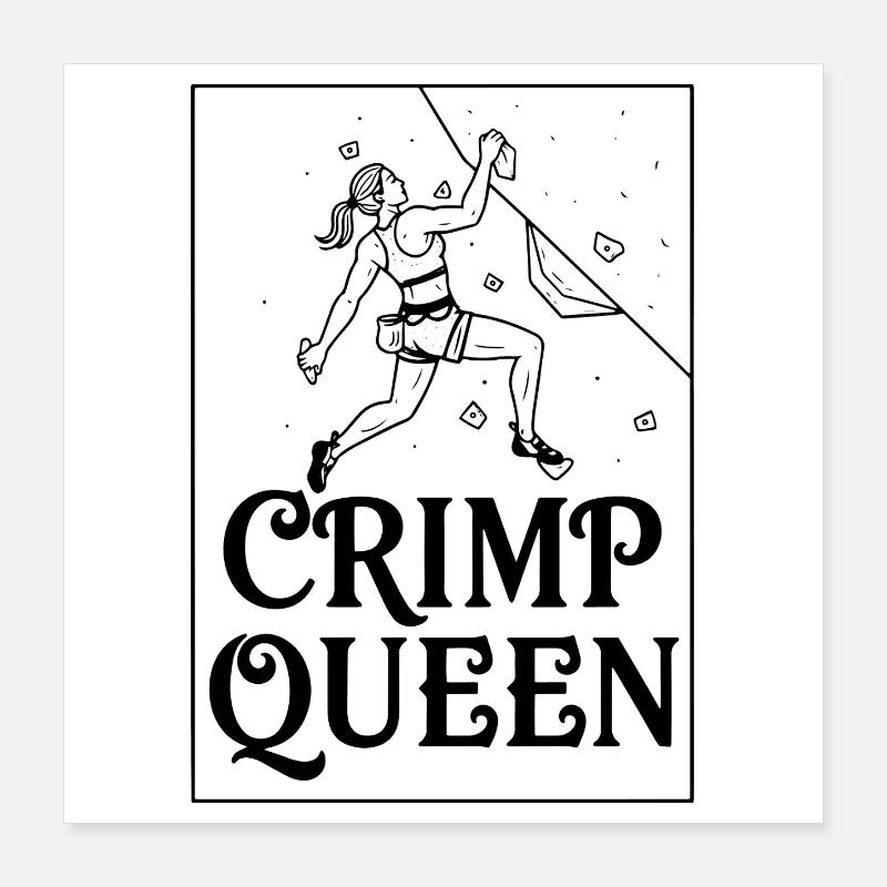 Graphique d’aventure d’escalade Crimp Queen Poster 40 x 40 cm