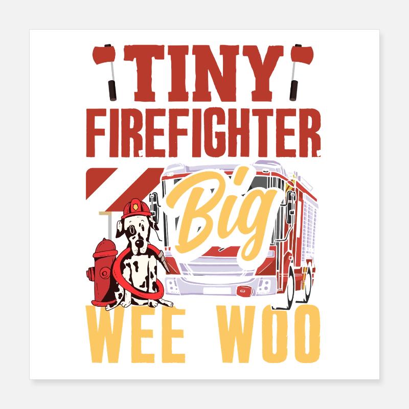 Escouade Wee Woo Pompier, Petit Pompier Poster 40 x 40 cm
