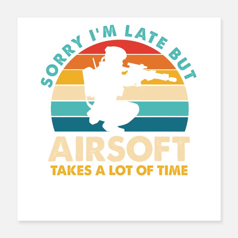 Retro Airsoft Time Delay Design Poster 16" x 16" (40x40 cm)