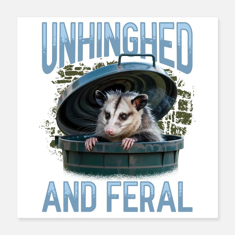 Funny Opossum Poster 40x40 cm
