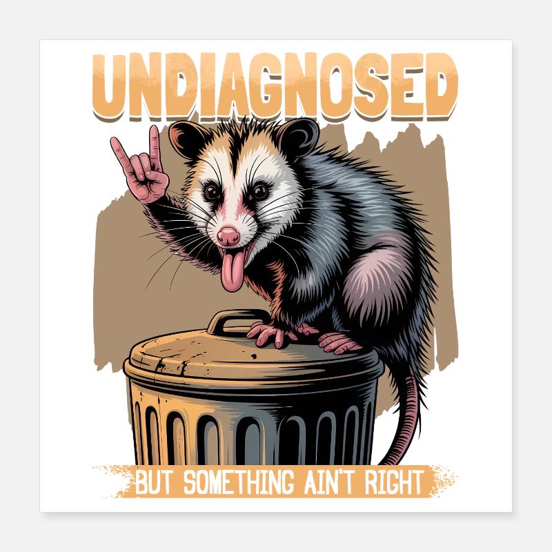 Funny Opossum Poster 40x40 cm