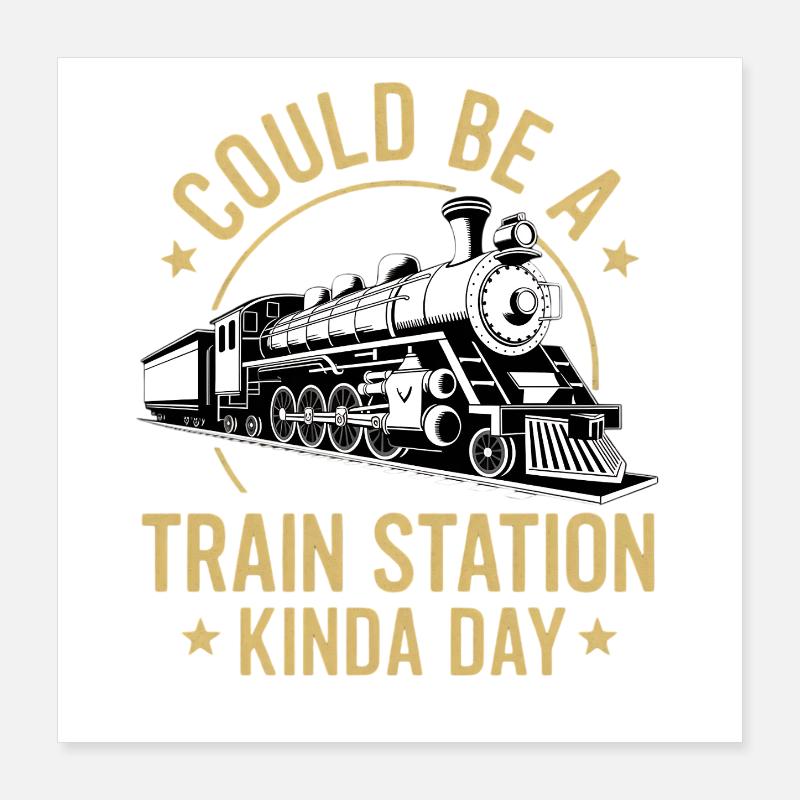 Train romance station vibe Poster 16" x 16" (40x40 cm)