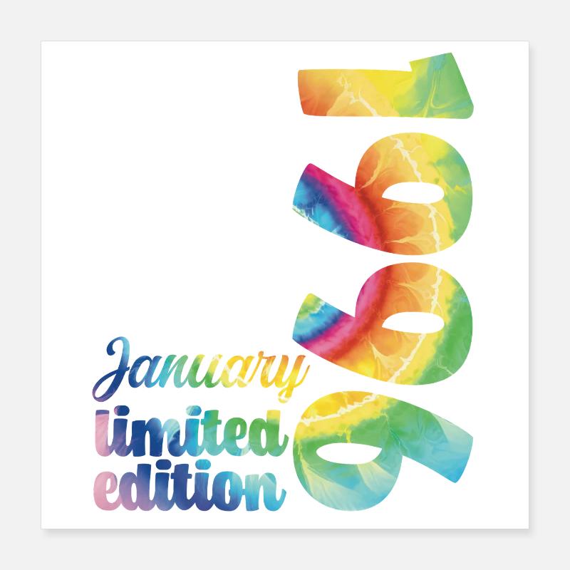 Anniversaire Janvier 1996 Cadeau Tie And Dye Tee Poster 40 x 40 cm