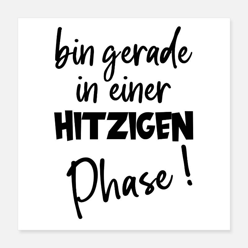 Heated phase hot flashes Humor about menopause Poster 16" x 16" (40x40 cm)