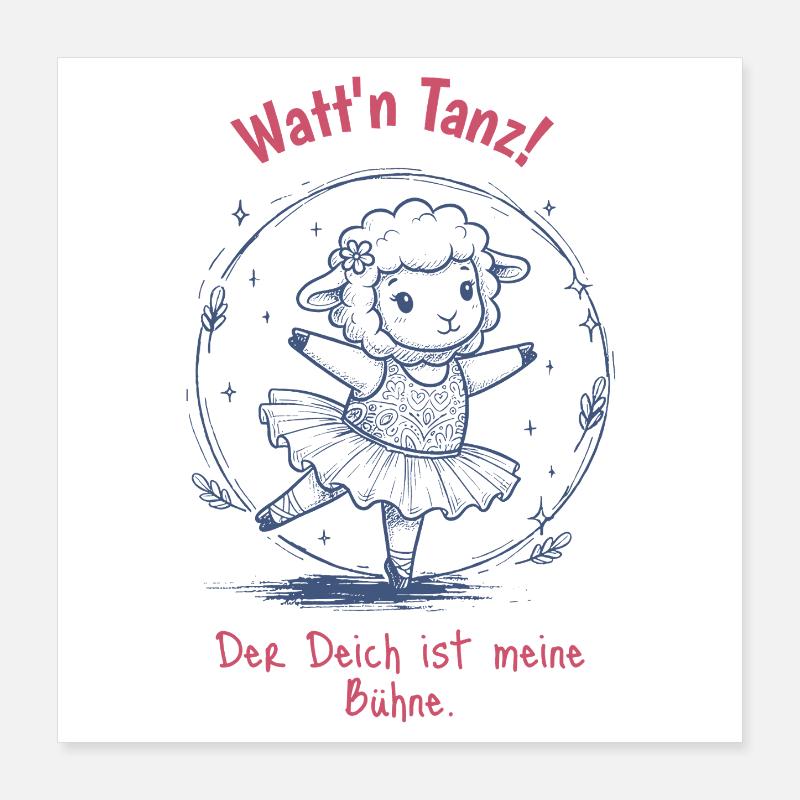 La digue est ma scène | Watt 'n Dance Poster 40 x 40 cm