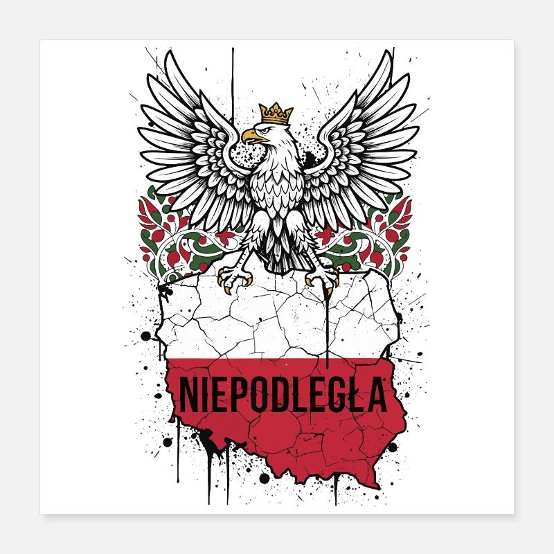 Independent Poland White Eagle Emblem Poster 16" x 16" (40x40 cm)