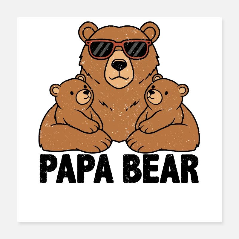 Papa Bear Poster 40x40 cm