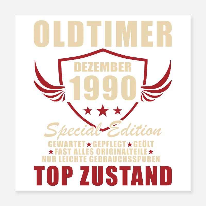 Oldtimer Dezember 1990 Sonderedition Poster 40x40 cm