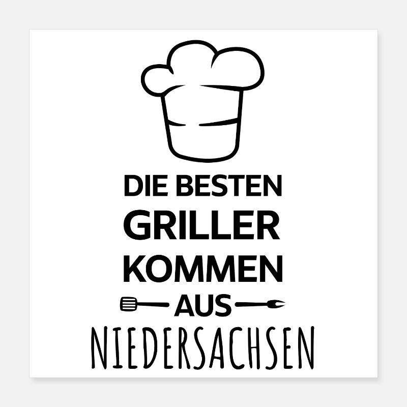 Les meilleurs barbecues de Basse-Saxe Design Poster 40 x 40 cm