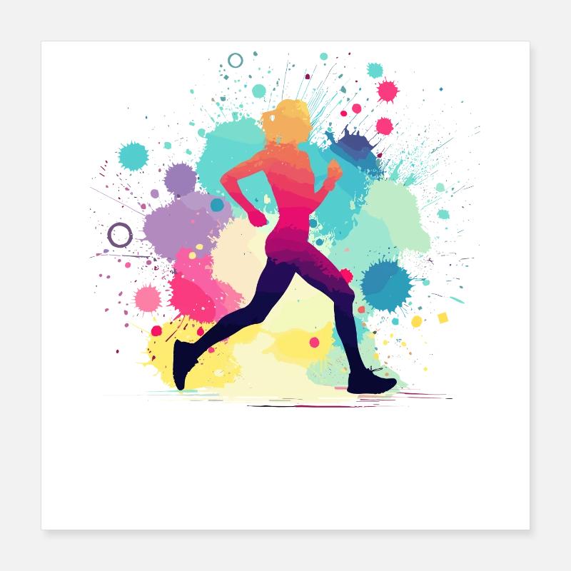 Runner, Running, Marathon, Jogging, Jogger Poster 16" x 16" (40x40 cm)