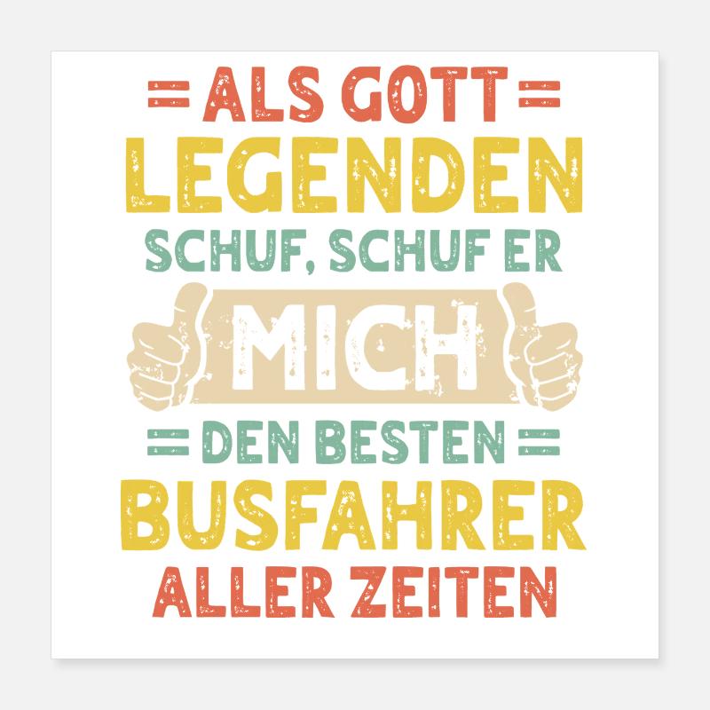 Chauffeur de bus Poster 40 x 40 cm