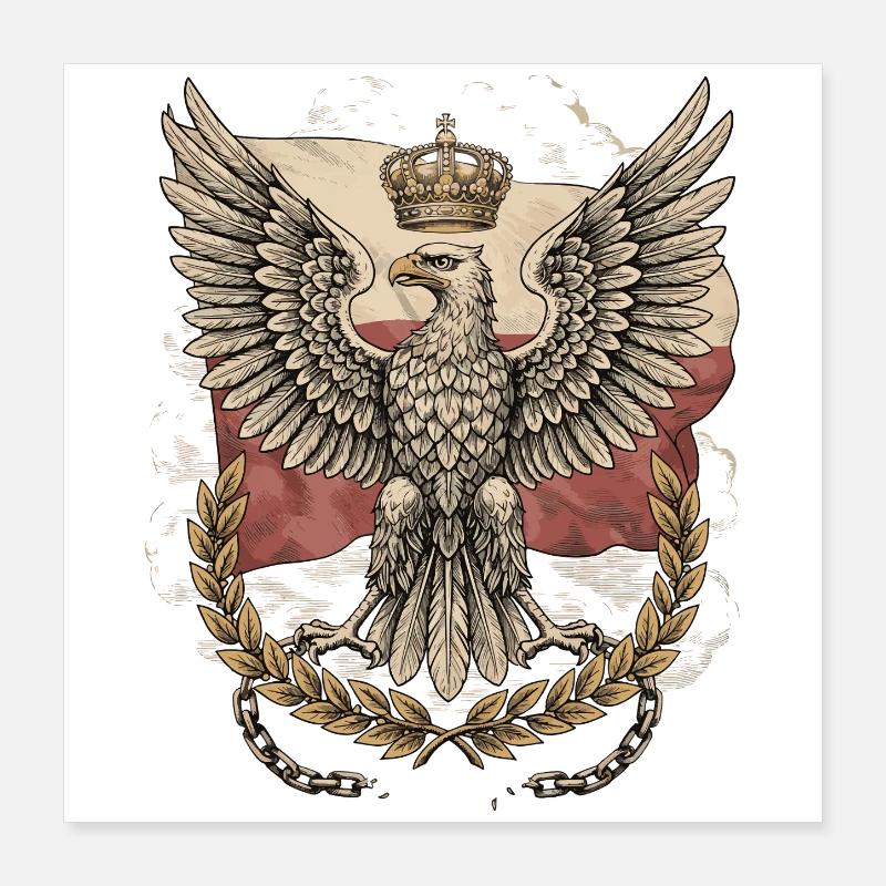 Crowned Polish Eagle Emblem Poster 16" x 16" (40x40 cm)