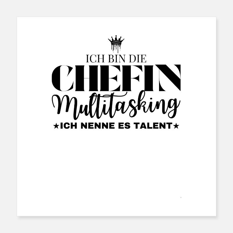Multitasking Chefin Spruch Poster 40x40 cm