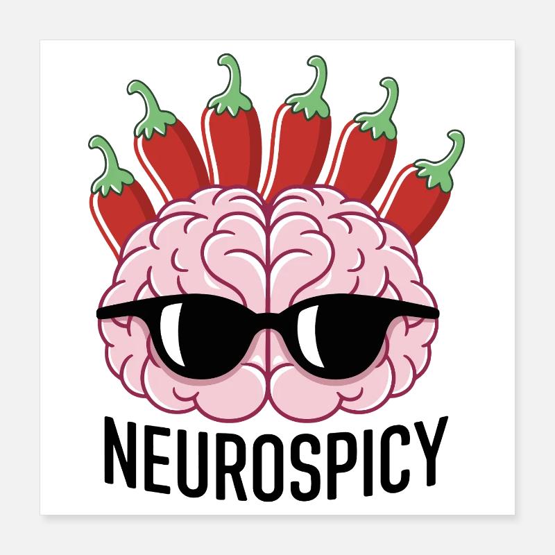 Pepper Brain with sunglasses Poster 16" x 16" (40x40 cm)