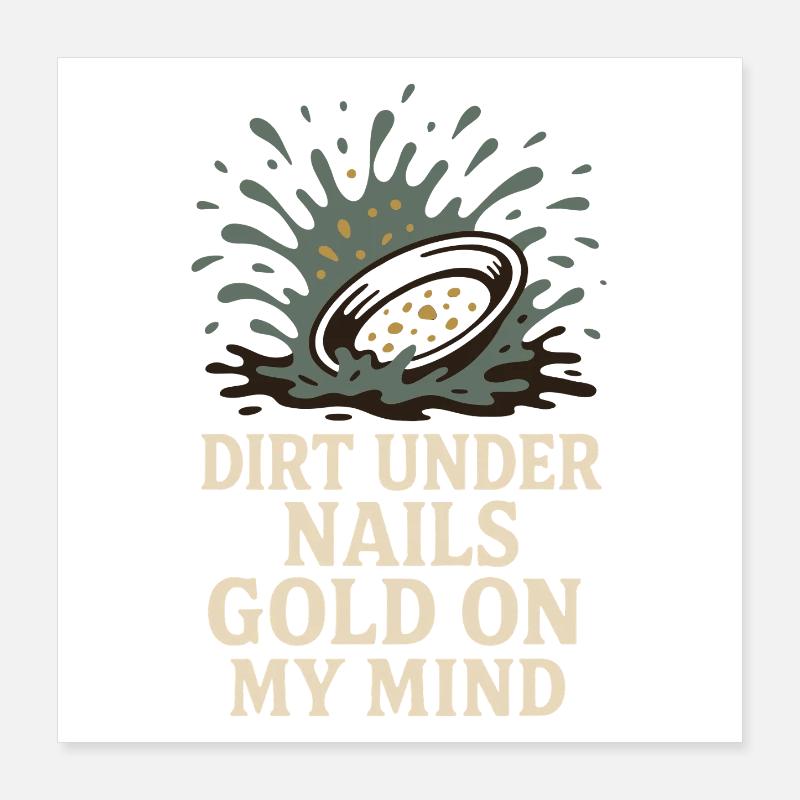 Gold Panning Hobby Gift Creek Pan Poster 16" x 16" (40x40 cm)