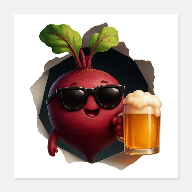 Bière à la betterave Poster 40 x 40 cm