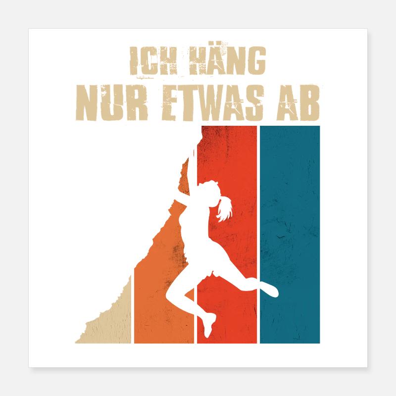 Cadeaux de bloc Escaladeur Escalader Boulderer Poster 40 x 40 cm