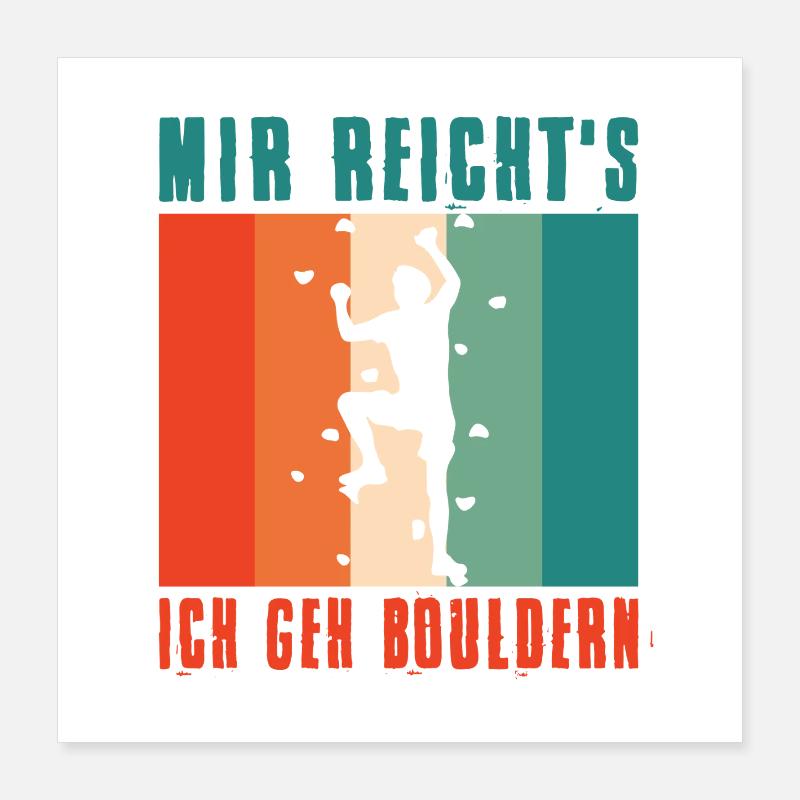 Cadeaux de bloc Escaladeur Escalader Boulderer Poster 40 x 40 cm