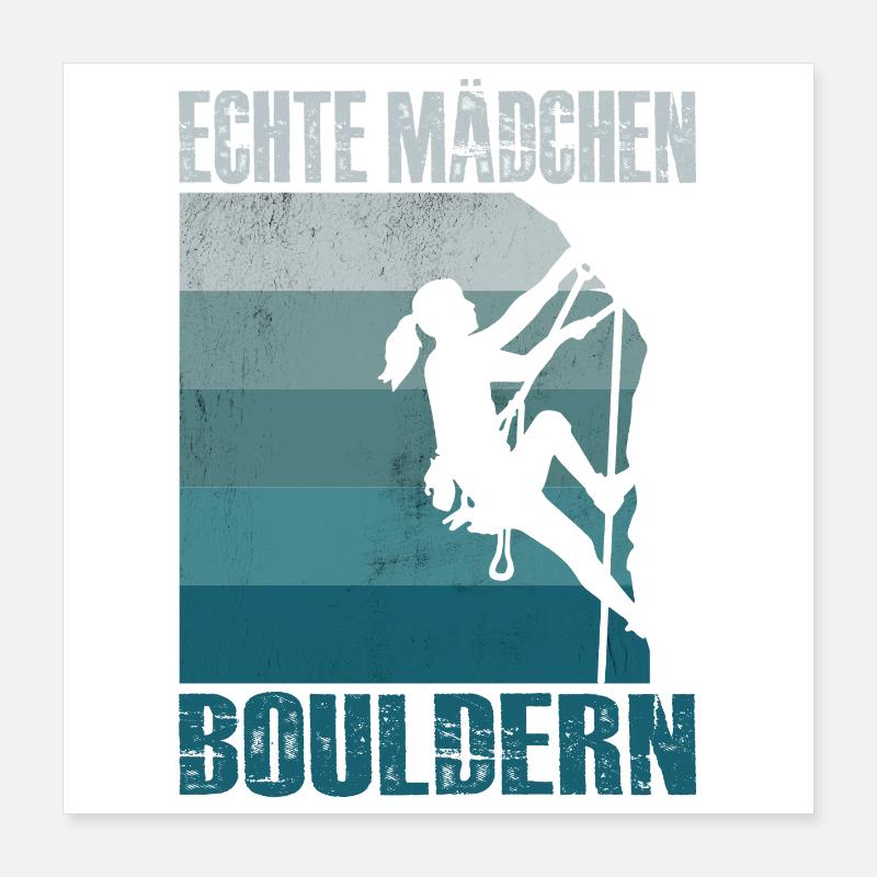 Bouldering Gifts Climbing Climber Boulderer Poster 16" x 16" (40x40 cm)