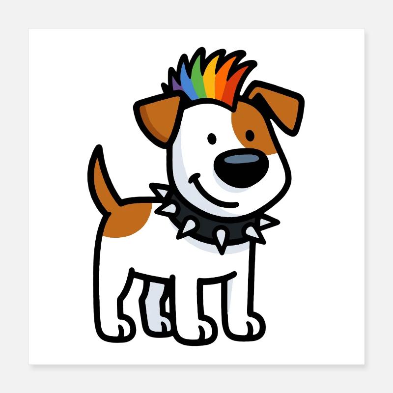 Cool Jack Russell Punker Poster 40 x 40 cm