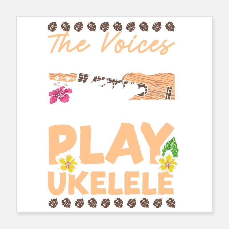 Ukulélé hawaïen uke Les voix dans Poster 40 x 40 cm