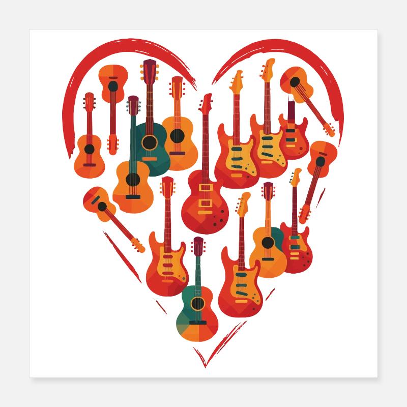 Guitare Poster 40 x 40 cm