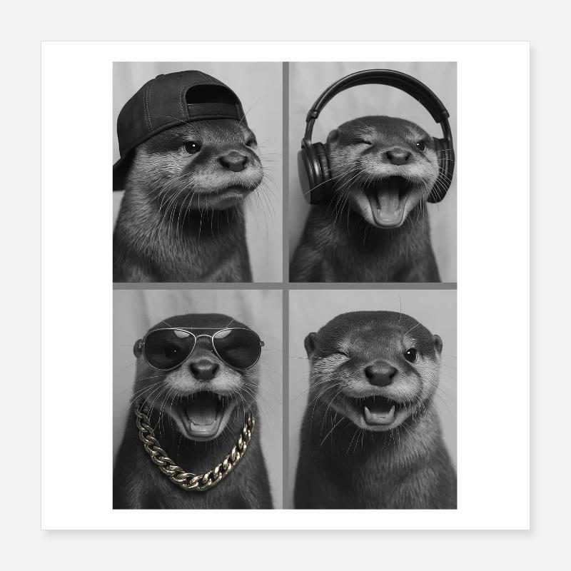 Otter Poster 16" x 16" (40x40 cm)