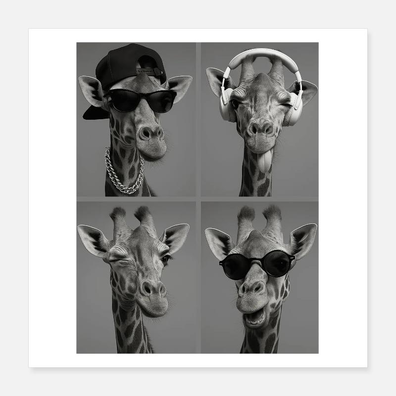 Giraffe Poster 40x40 cm