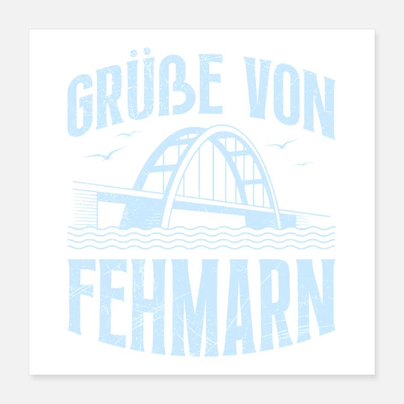 Salutations de vacances en mer Baltique de la part de Fehmarn Fun Poster 40 x 40 cm
