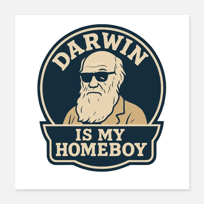 Charles Darwin Don Natural Poster 40 x 40 cm
