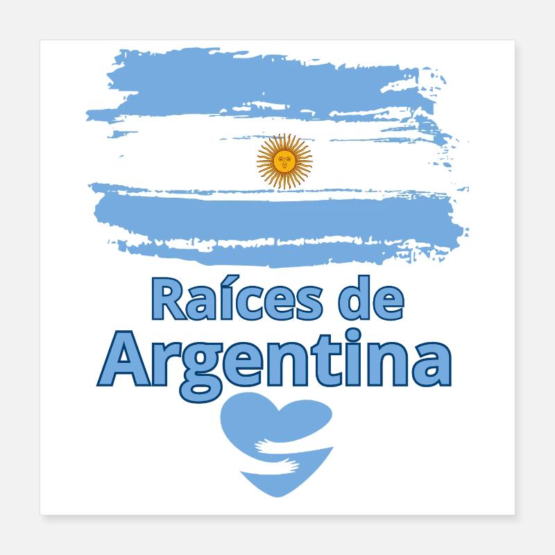 Argentiniens Wurzeln: Albiceleste Pride Poster 40x40 cm