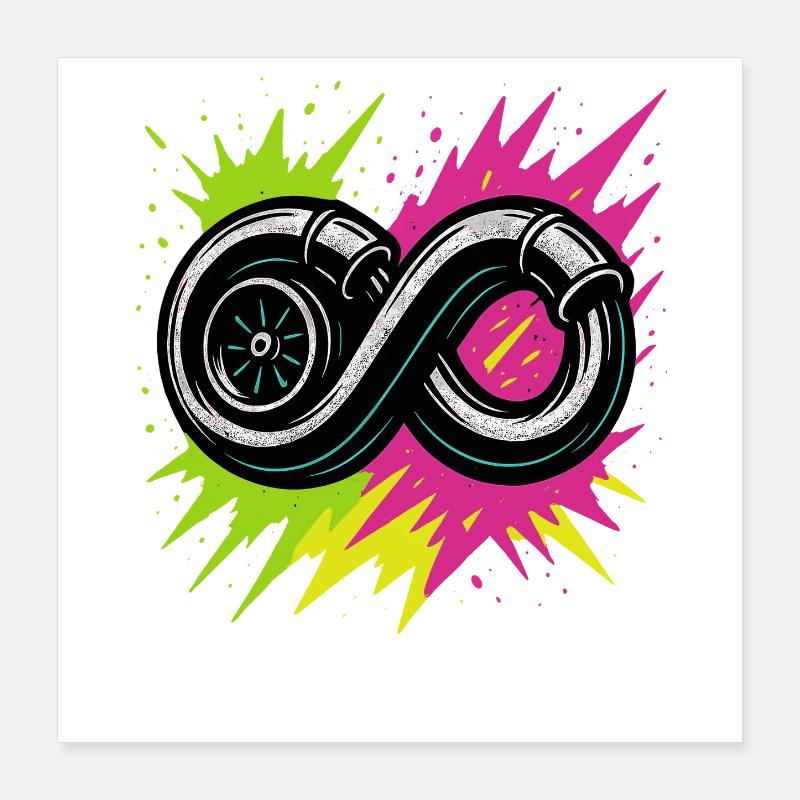 Neon Turbo Infinite, Boost Tuning Shirt Poster 16" x 16" (40x40 cm)
