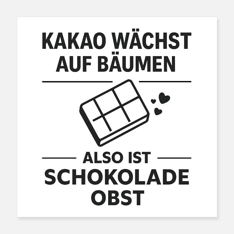 Cocoa grows on trees – chocolate is fruit Poster 16" x 16" (40x40 cm)