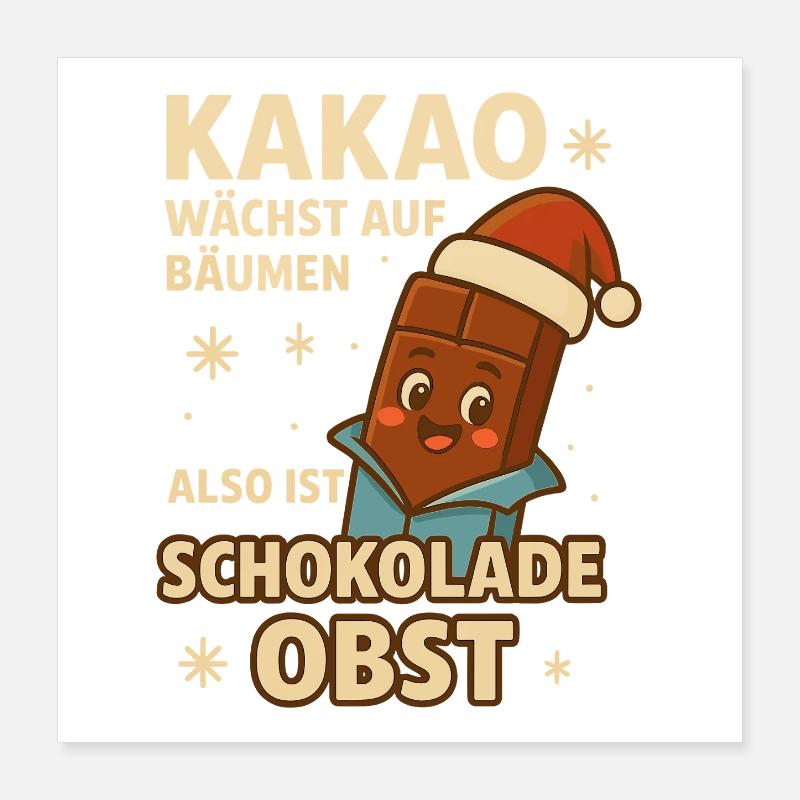 Dicton de Noël au chocolat – Fruit au chocolat Poster 40 x 40 cm