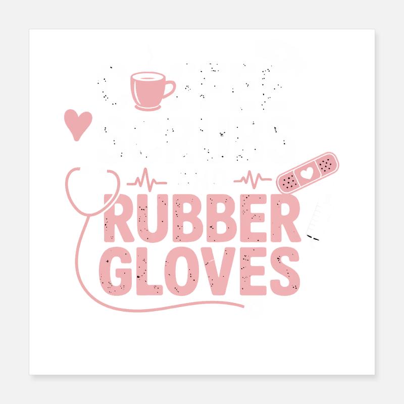 Blouse à café et gants en caoutchouc Poster 40 x 40 cm