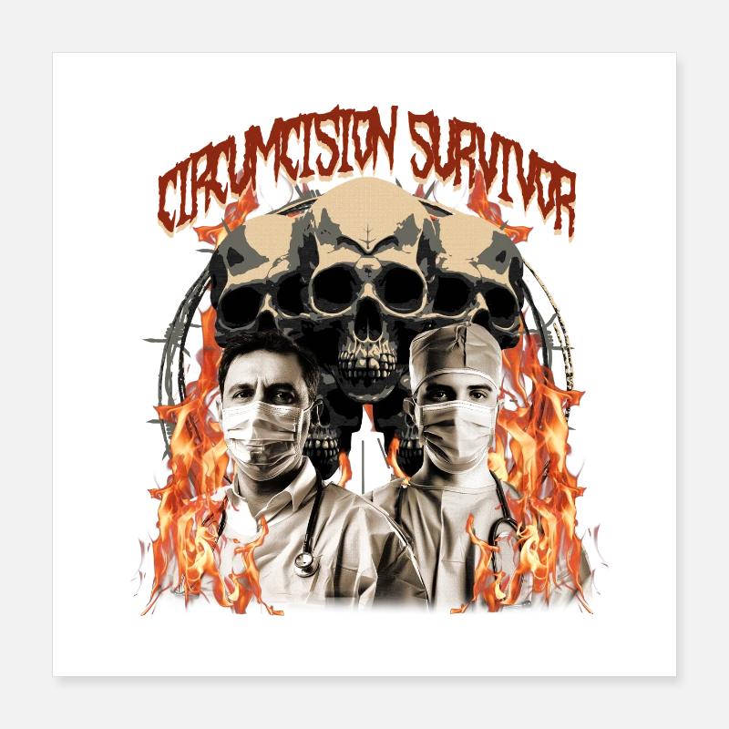 Survivant de la circoncision contrefaite inportable Poster 40 x 40 cm