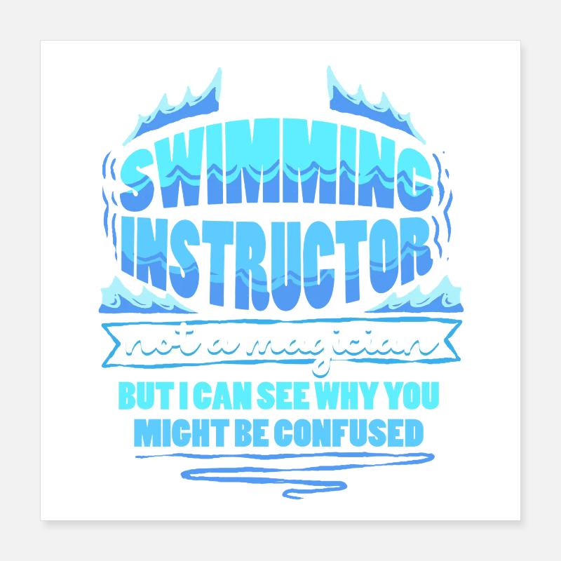 Moniteur de natation Poster 40 x 40 cm