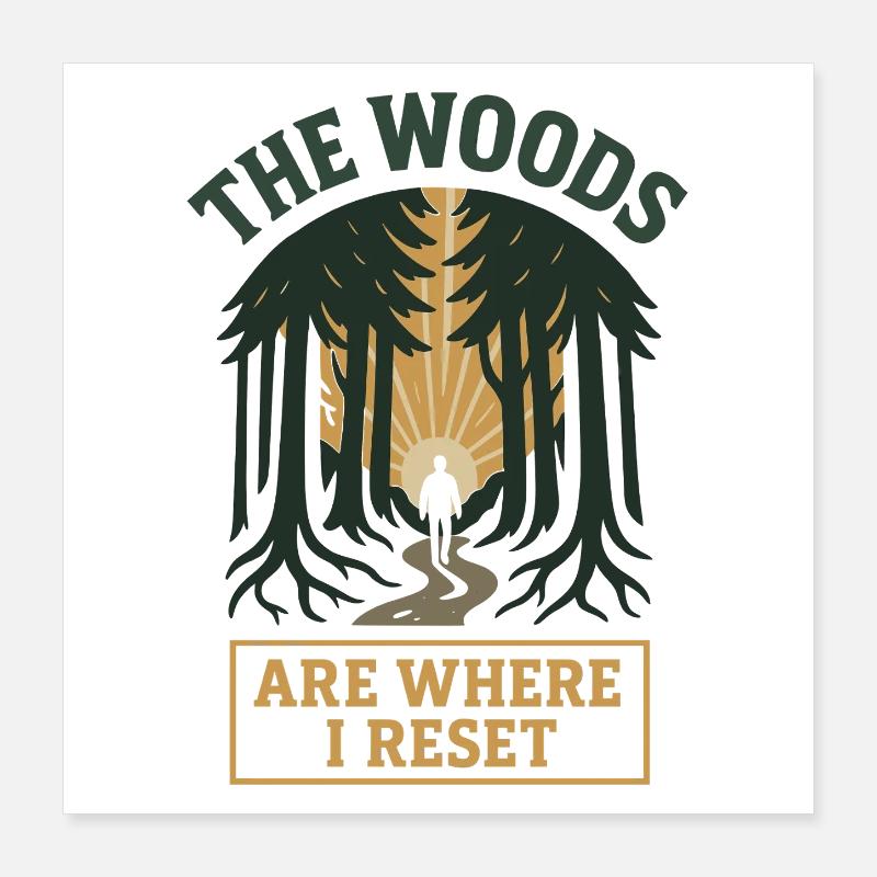 Forest Walk Overthinker Mental Reset Poster 16" x 16" (40x40 cm)