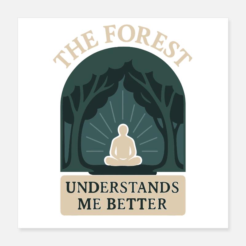 Forest Walk Overthinker Mental Reset Poster 40x40 cm