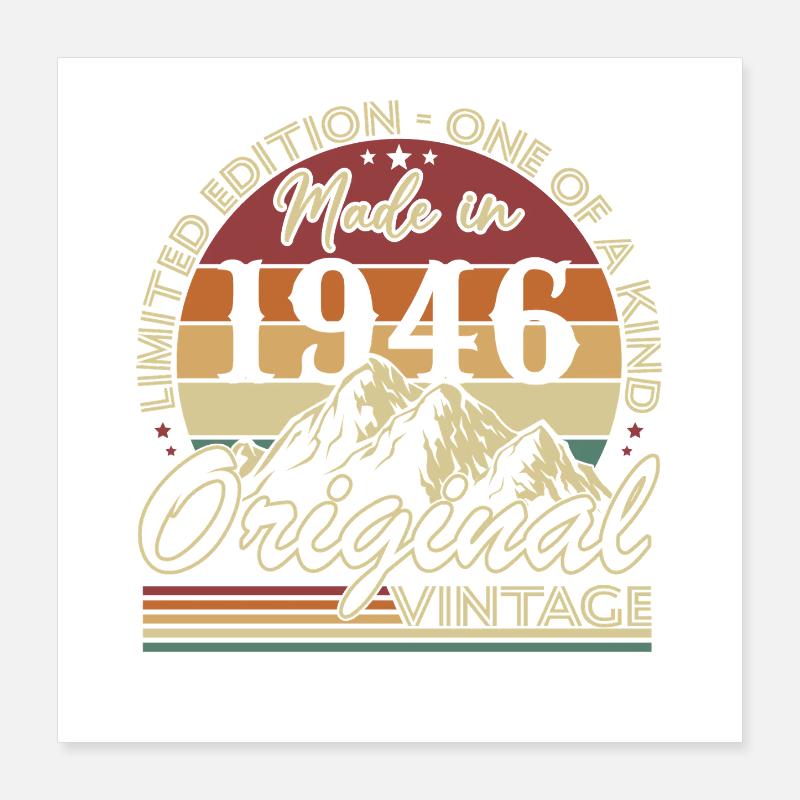 1946 Vintage Retro Birthday Gift Poster 16" x 16" (40x40 cm)