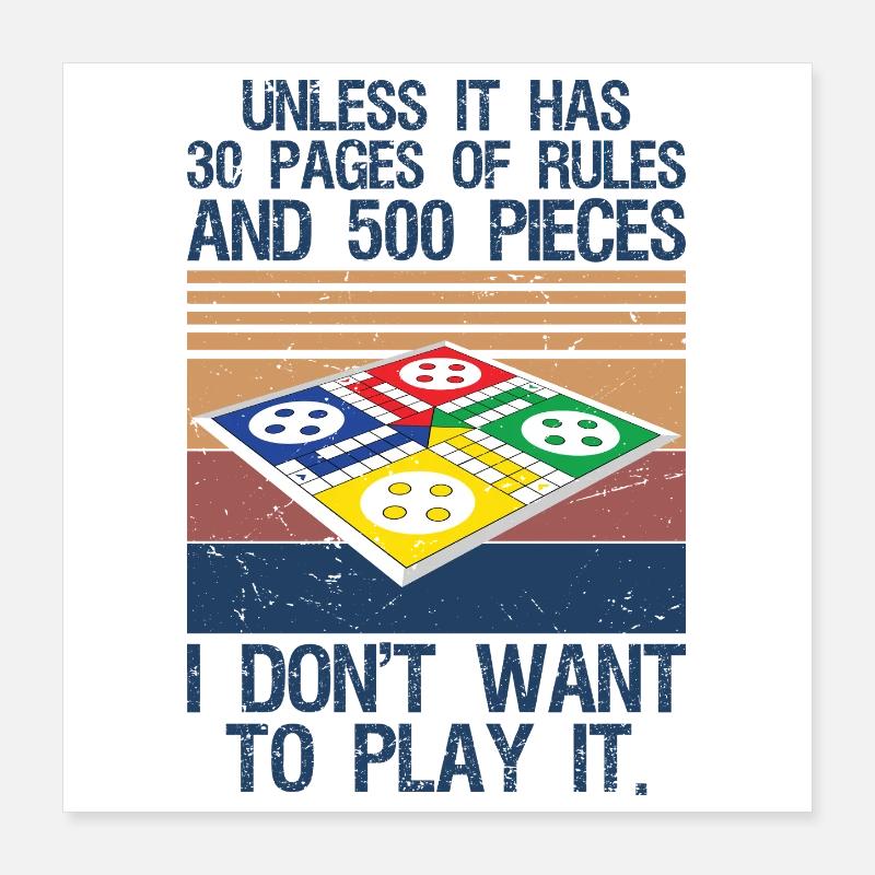 Board Game Joke Funny Board Game Poster 16" x 16" (40x40 cm)