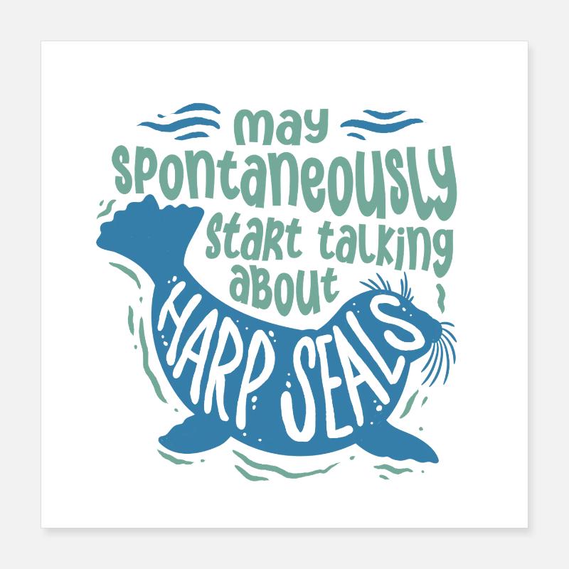Harp seal seals Poster 16" x 16" (40x40 cm)