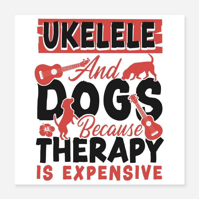 Ukulélé hawaïen ukulélé pour chien Poster 40 x 40 cm